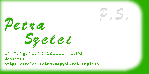 petra szelei business card